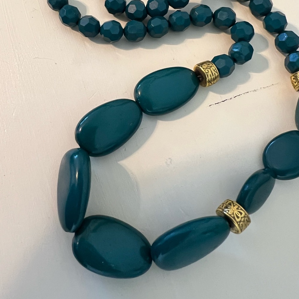 Teal ModCloth vintage statement necklace